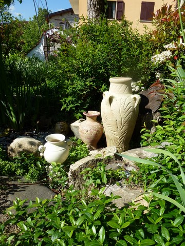 pots in garden